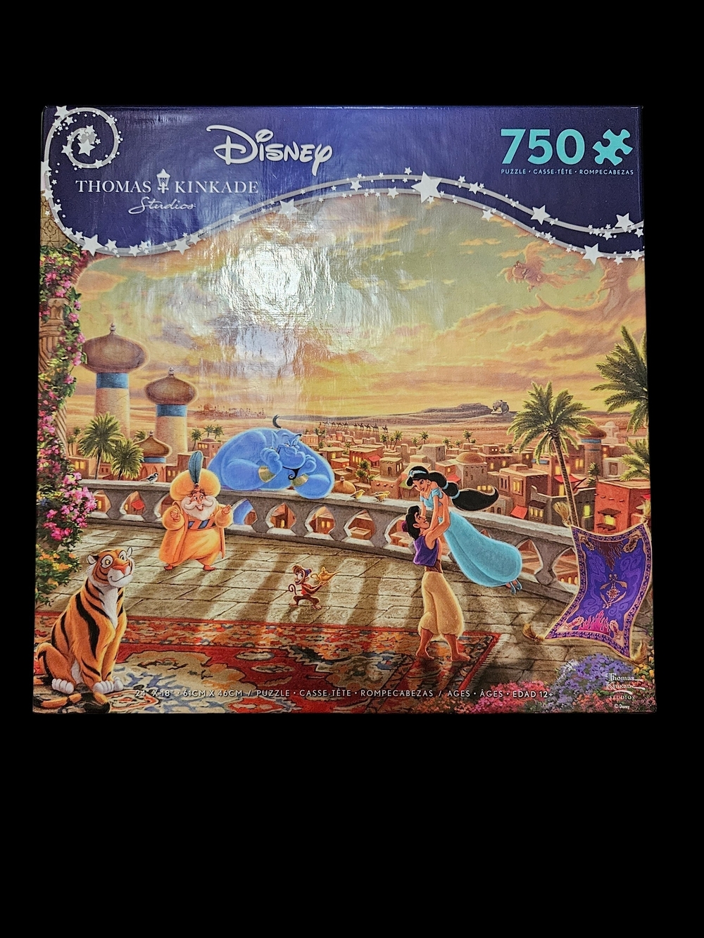 Disney Aladdin Thomas Kinkade Puzzle – Blue, Purple, Orange and Gold Scene